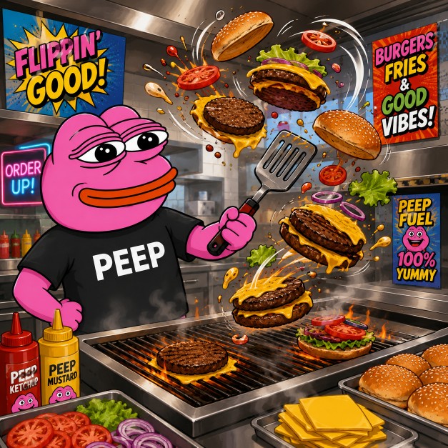 PEEP burger flip