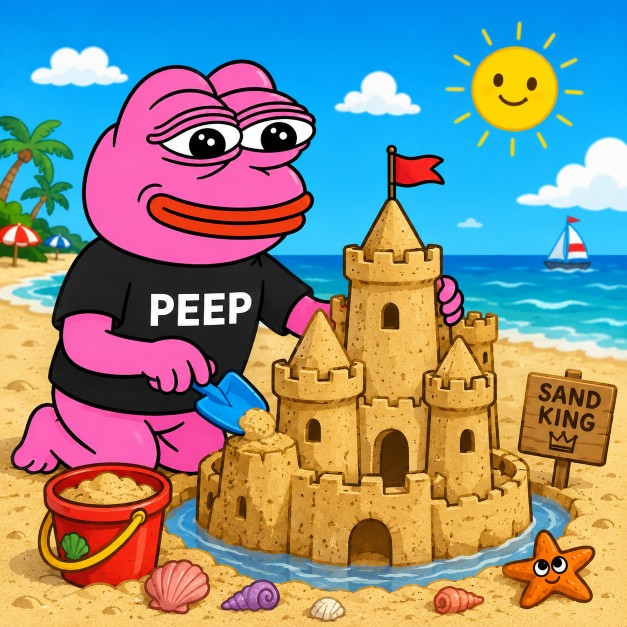 PEEP building a sand castle